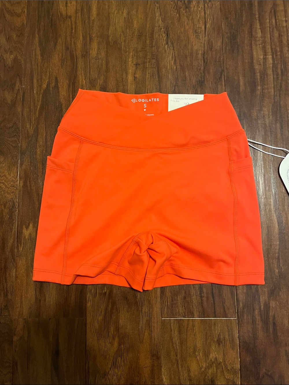 Logilates Women’s High-Waist Orange Active Shorts
